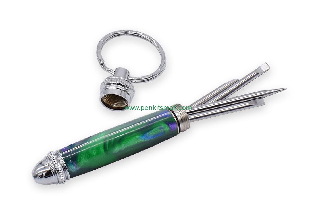 RZ-KR96#-CHRChrome mini key chain screwdriver kits