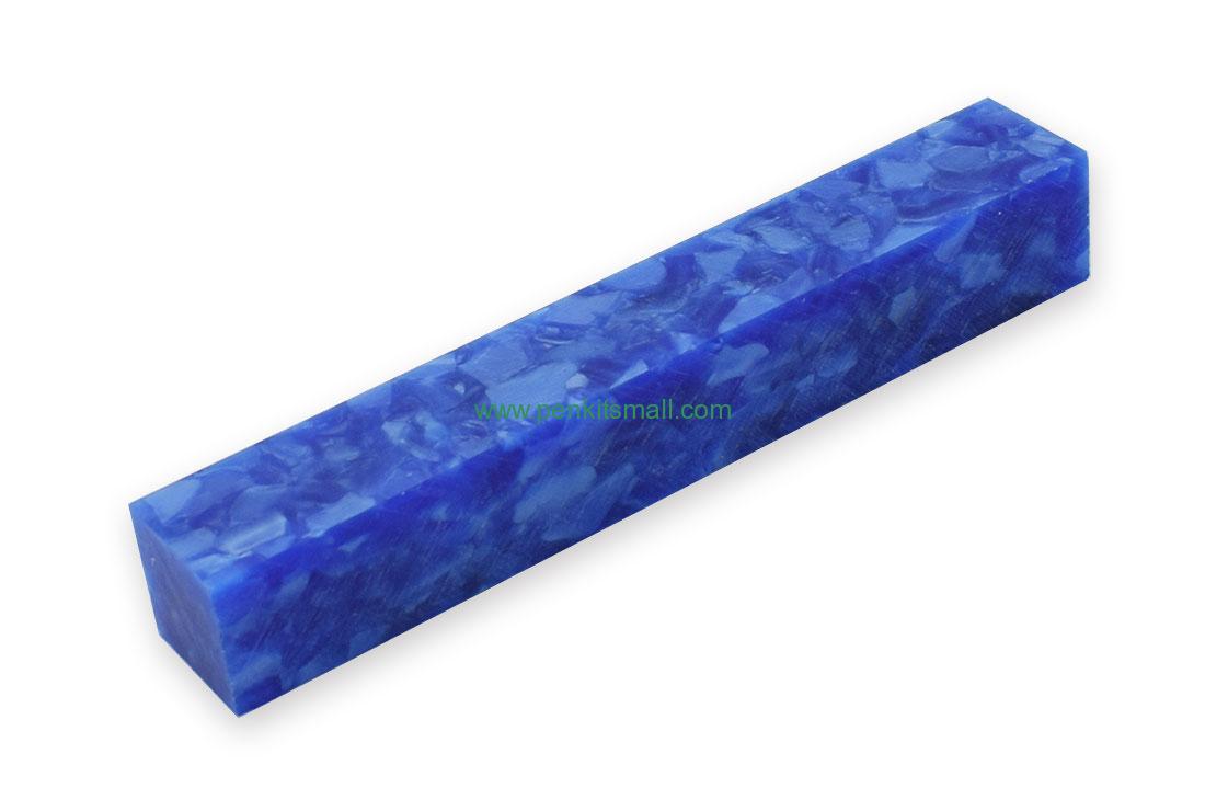 RZ-SH46-BL Crush acrylic pen blank (Light blue with white crush)