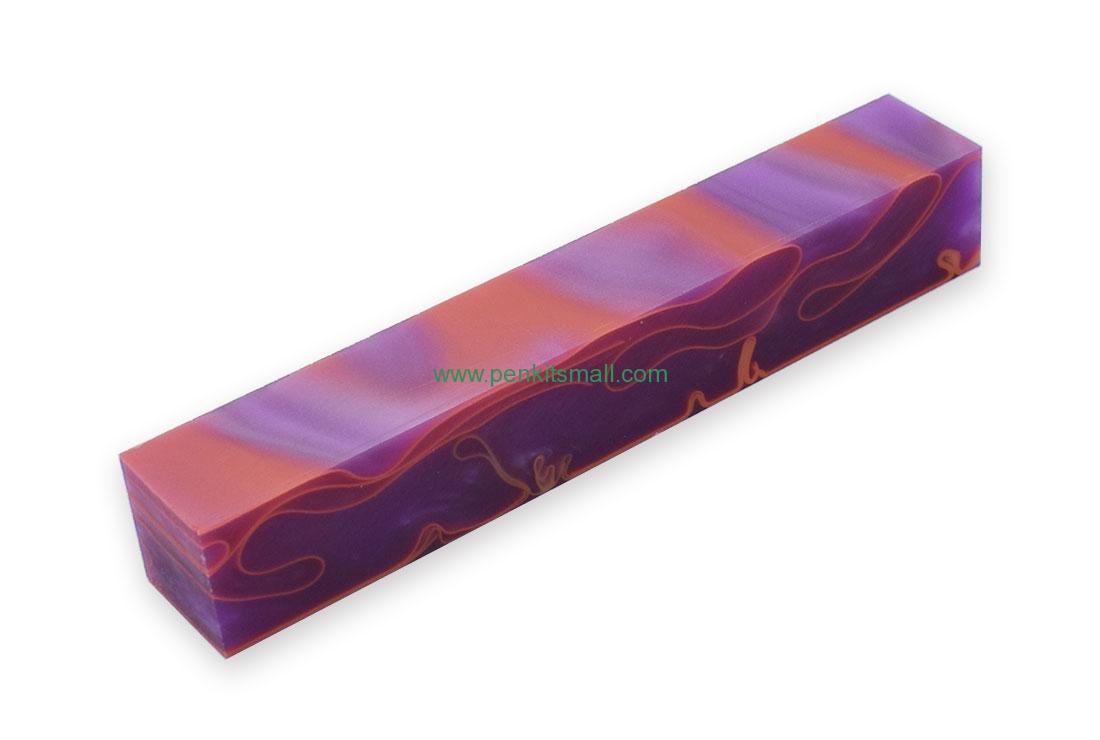RZ-PY12-BLAcrylic pen blank(purple with yellow/orange line)