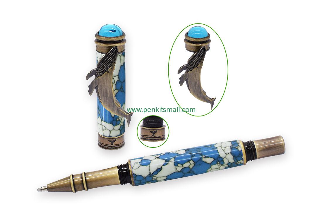 RZ-RP847#-ABP Antique bronze polish Humpback whale rollerball pen kits