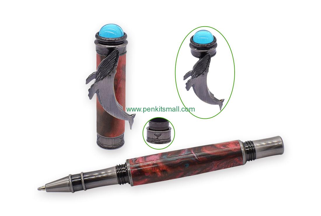 RZ-RP847#-GPGun polish Humpback whale rollerball pen kits